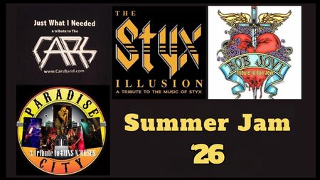 Summer Jam '26 featuring Just What I Needed, Styx Illusion,  Bob Jovi, Hysteria and Paradise City